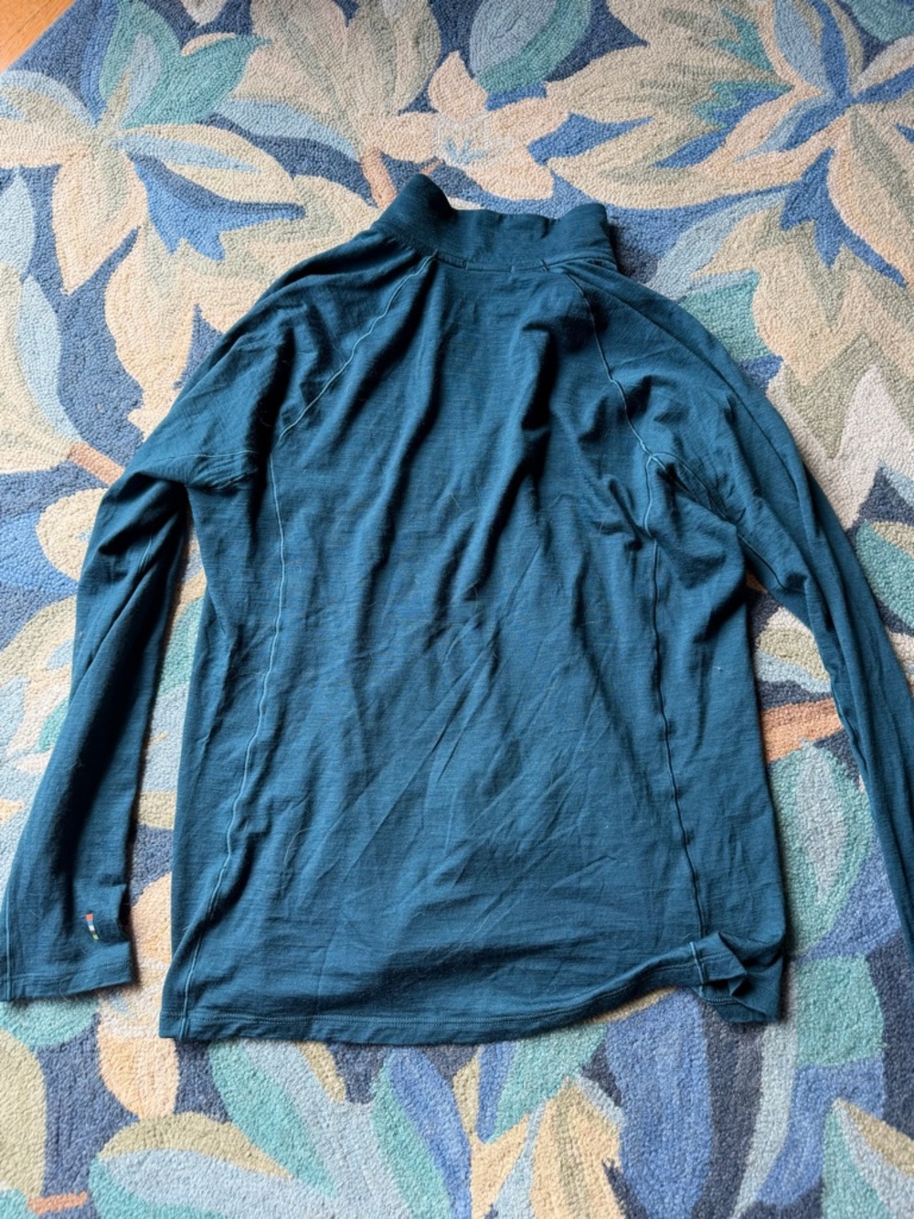Smartwool Teal Women's Merino Quarter-Zip Pullover size XL - Picture 4 of 4